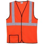 Mesh Orange Single Stripe Safety Vest (Large/X-Large) with logo