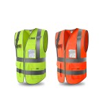 Custom Printed Reflective Safety Construction Vest W/ Pockets