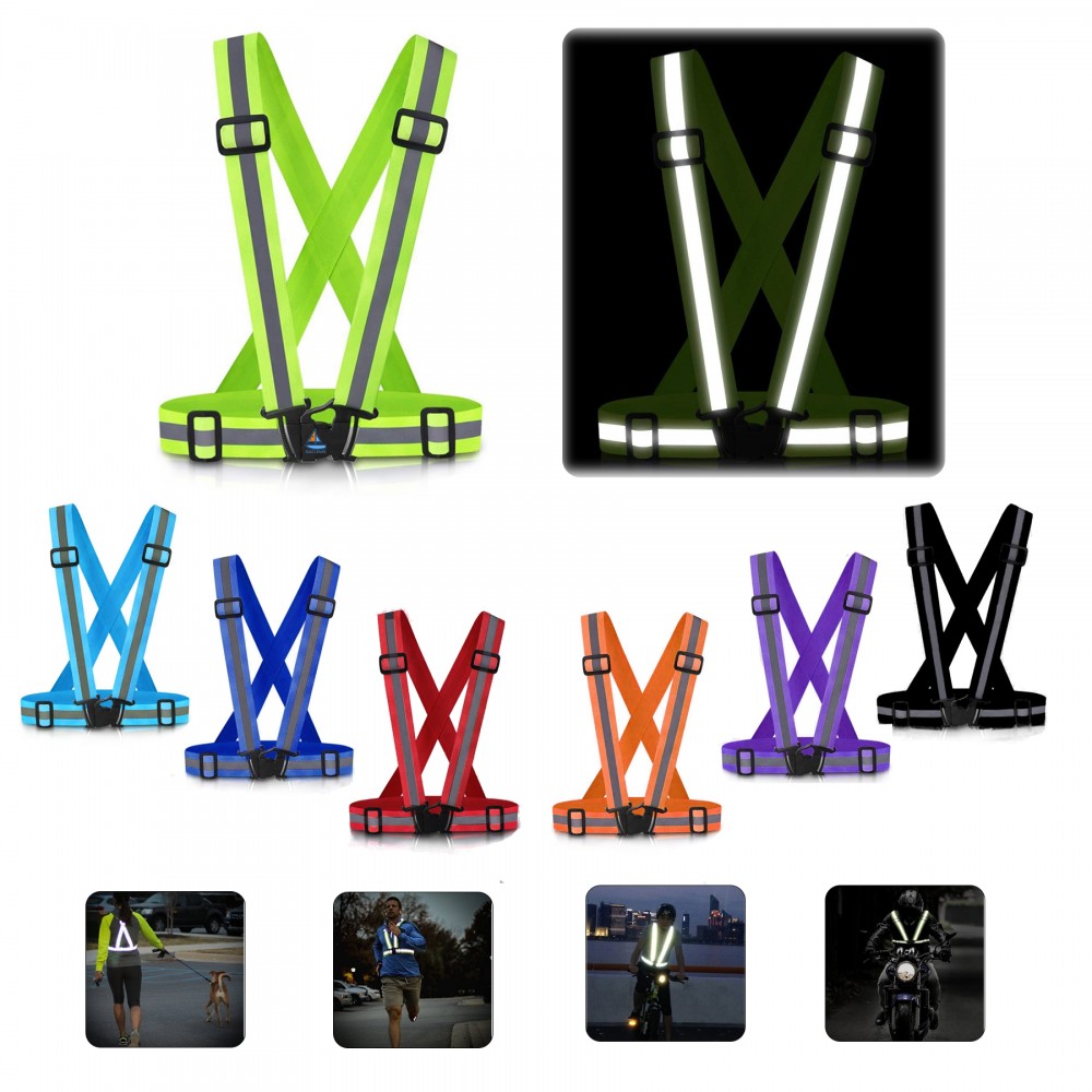 Custom Imprinted Adjustable Reflective Vest Band Custom Imprinted Adjustable Reflective Vest Band