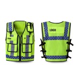 Reflective Mesh Safety Vest W/ Pockets Logo Branded