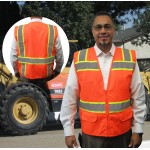 3C Products ANSI 107-2015 Class 2 Neon Orange Surveyor Safety Vest with logo
