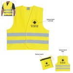Logo Branded Reflective Safety Vest with Pouch