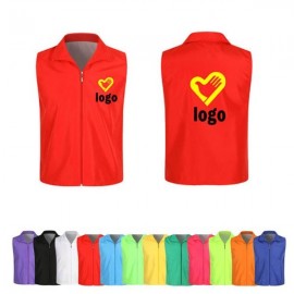 MOQ 50pcs Custom Unisex Volunteer Activity Vest w/ Pockets with logo  MOQ 50pcs Custom Unisex Volunteer Activity Vest w/ Pockets with logo