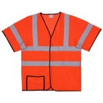 Mesh Orange Short Sleeve Safety Vest (2X-Large/3X-Large) with logo