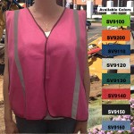 Economy Pink Mesh Safety Vest, Non-ANSI with logo
