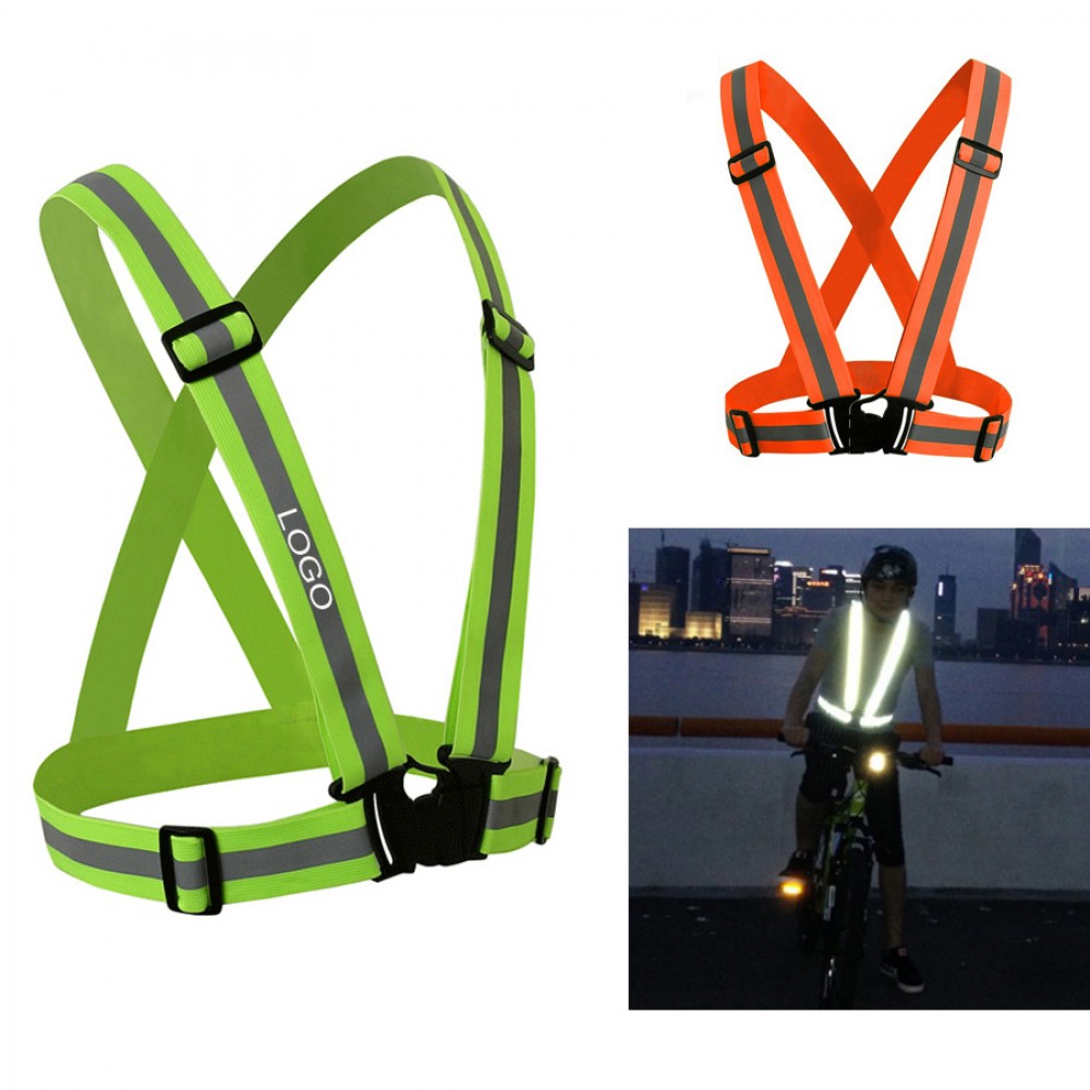 Custom Printed Adjustable Reflective Strap Safety Vest Elastic Belt Custom Printed Adjustable Reflective Strap Safety Vest Elastic Belt