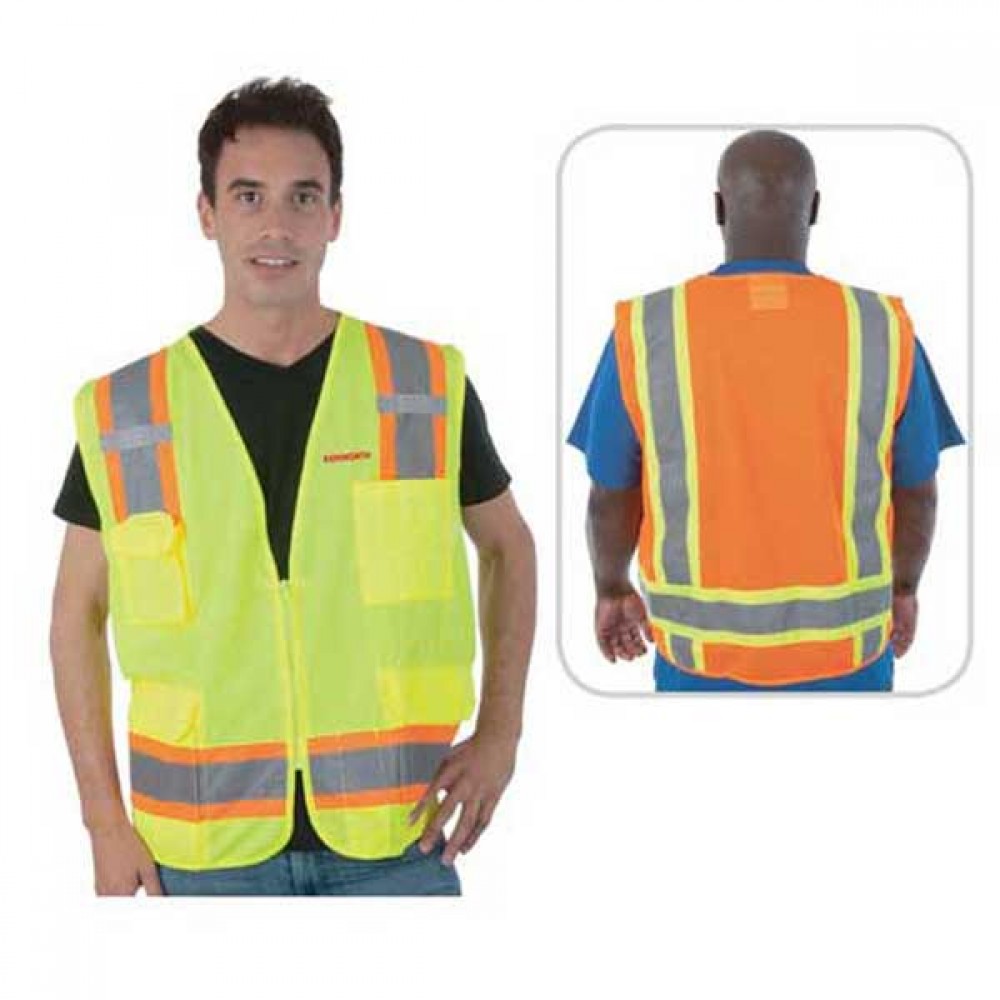 Custom Imprinted Class 2 Compliant Highlight Surveyors Vest Custom Imprinted Class 2 Compliant Highlight Surveyors Vest