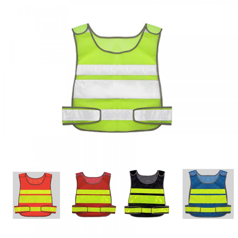 Custom Imprinted Safety Vest With Reflective Stripe Custom Imprinted Safety Vest With Reflective Stripe