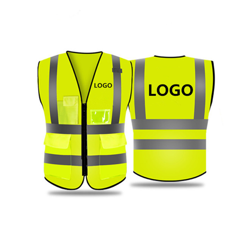 Logo Branded High Visibility Reflective Safety Vest W/ Multi Pockets Logo Branded High Visibility Reflective Safety Vest W/ Multi Pockets
