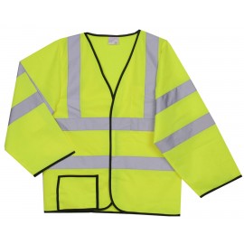 Solid Yellow Long Sleeve Safety Vest (Small/Medium) with logo