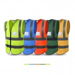 Custom Printed Reflective Safety Vest High Visibility Reflective Tape With Pockets And Front Zipper