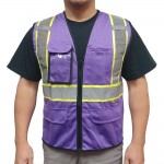 Custom 3C Products Non-ANSI, Purple Safety Vest with Multi Pockets