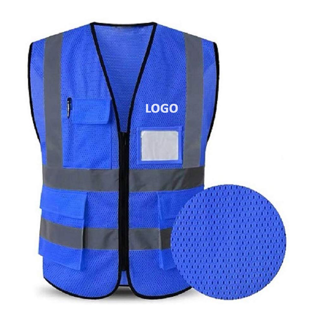 Mesh Safety Reflective Vests With Pocket Logo Branded Mesh Safety Reflective Vests With Pocket Logo Branded