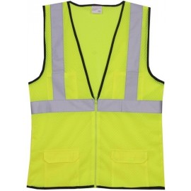 Yellow Mesh Zipper Safety Vest (2X-Large/3X-Large) with logo  Yellow Mesh Zipper Safety Vest (2X-Large/3X-Large) with logo