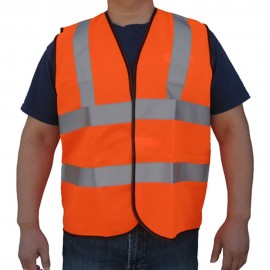 3C Products Safety Orange ANSI/ISEA 107-2020 Class 2 Tricot Mesh Safety Vest with logo  3C Products Safety Orange ANSI/ISEA 107-2020 Class 2 Tricot Mesh Safety Vest with logo