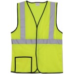 Custom Printed:Logo Branded Mesh Yellow Single Stripe Safety Vest (2XL/3XL)
