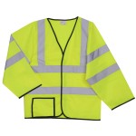 Solid Yellow Long Sleeve Safety Vest (2X-Large/3X-Large) with logo