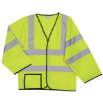Custom Printed:Logo Branded Solid Yellow Long Sleeve Safety Vest (2X-Large/3X-Large)