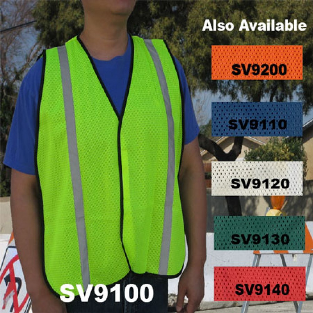 Custom Economy Neon Green/Yellow Mesh Safety Vest Non ANSI One Size Fit