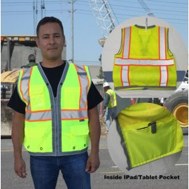 Personalized 3C Products ANSI 107-2020 Class 2 Premium Surveyor Safety Vest Neon Green With Pockets  Personalized 3C Products ANSI 107-2020 Class 2 Premium Surveyor Safety Vest Neon Green With Pockets