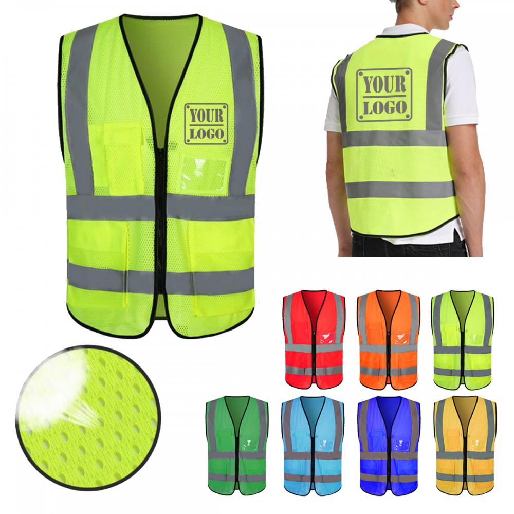 Highly Reflective Mesh Vest Custom Printed Highly Reflective Mesh Vest Custom Printed