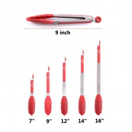 9'' Silicone Food Tong / Kitchen Cooking Clip with Logo  9