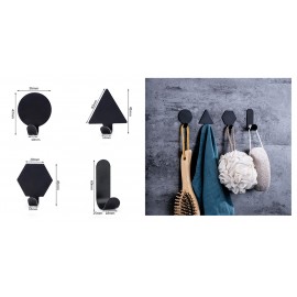 Black Stainless Steel Sticky Clip Set Hexagon Round Triangle J Shape with Logo