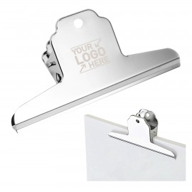 4-Inch Medium Stainless Steel Binder Clip Silver Metal File Clamp for Home Office School with Logo