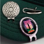 Golf Hat Clip w/Full Color Ball Marker with Logo