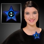 Logo Branded Imprinted LED Blinking Blue Star Clip - Overseas Imprint