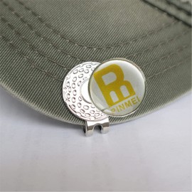 Logo Branded Magnetic Golf Hat Clip With Ball Marker