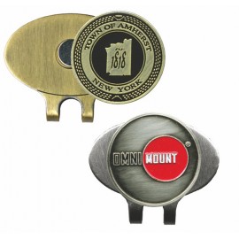 Oval Hat Clip w/ Golf Ball Marker (Die Struck Ball Marker) with Logo  Oval Hat Clip w/ Golf Ball Marker (Die Struck Ball Marker) with Logo