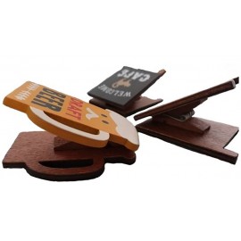 Logo Branded 2" x 2.7" - Wooden Magnetic Bag Clip- Printed