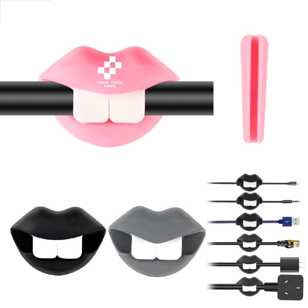 Creative Tooth Shape Desk Cable Clips Custom Printed