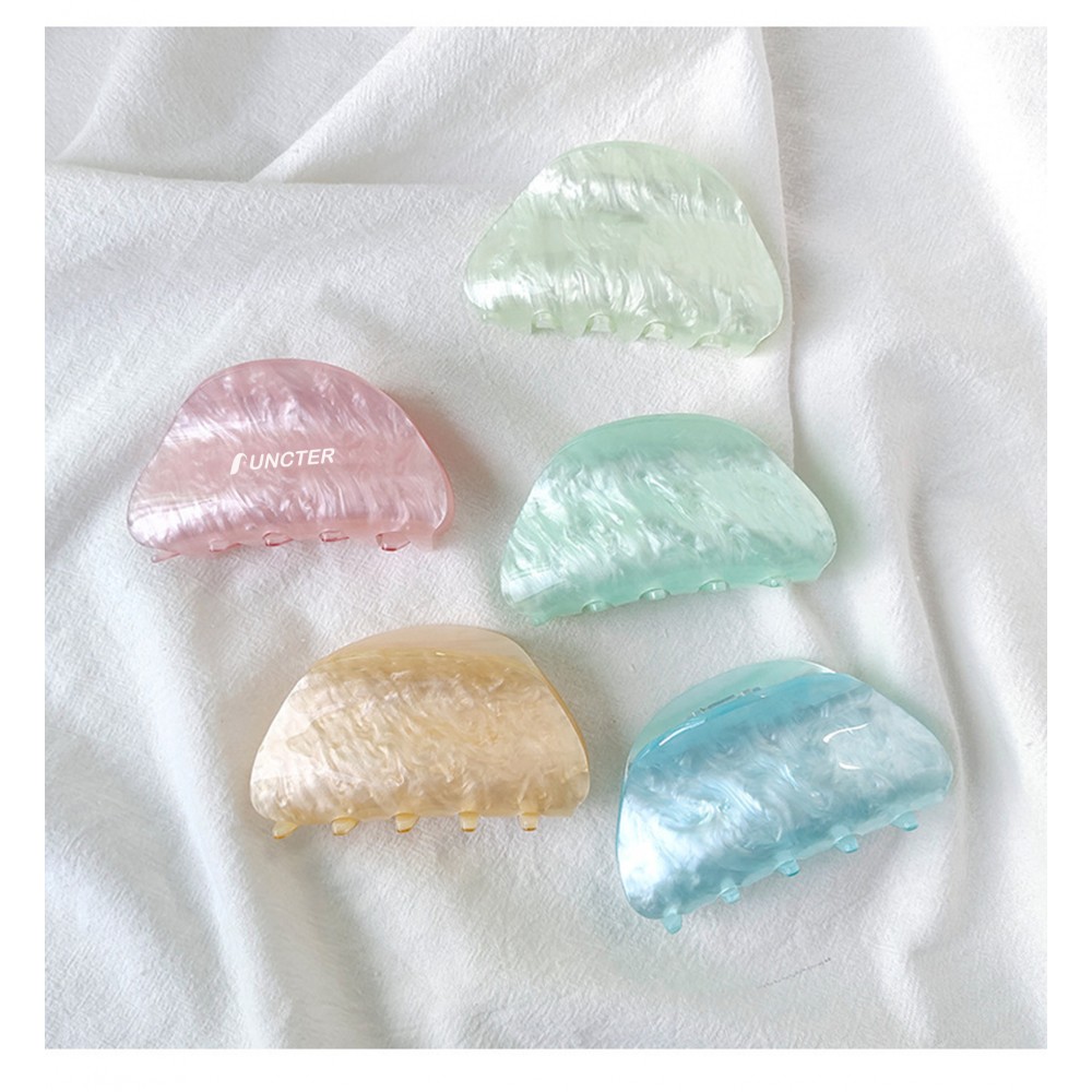 Logo Branded Acrylic Hair Claw Clips