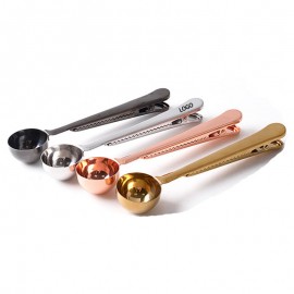 Stainless Steel Coffee Spoon w/Clip Logo Branded