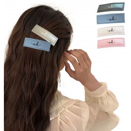 PU Metal Snap Hair Clips with Logo
