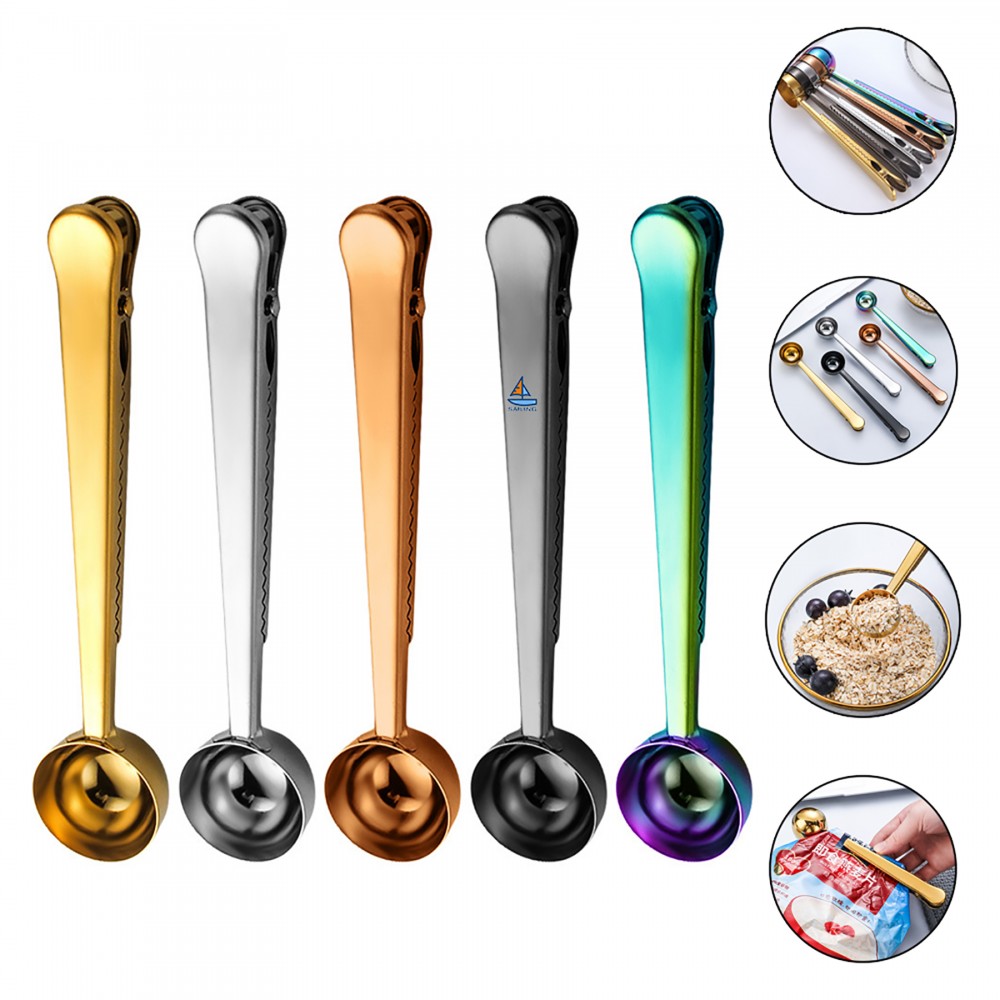 Custom Imprinted Stainless Steel Coffee Spoon Clip Custom Imprinted Stainless Steel Coffee Spoon Clip