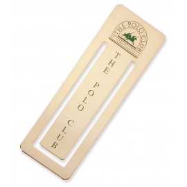 Custom Printed Heavy Gauge Tall Rectangle Bookmark - Gold