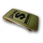 Customized 1" x 2" Aluminum Money Clip with a Die Struck, Color Filled Imprint. Made in the USA.