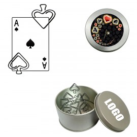 Customized Playing Card Spade Shaped Paper Clips in Tin Box