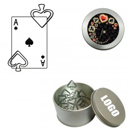 Playing Card Spade Shaped Paper Clips in Tin Box with Logo