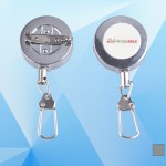 Logo Branded Round 24" Metal Retractable Badge Holder