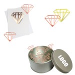 Stylish Diamond Shaped Paper Clips in Tin Box with Logo