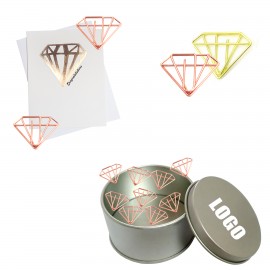 Custom Stylish Diamond Shaped Paper Clips in Tin Box
