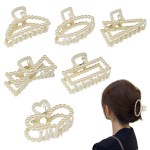 Pearl Plastic Hair Claw Clips with Logo