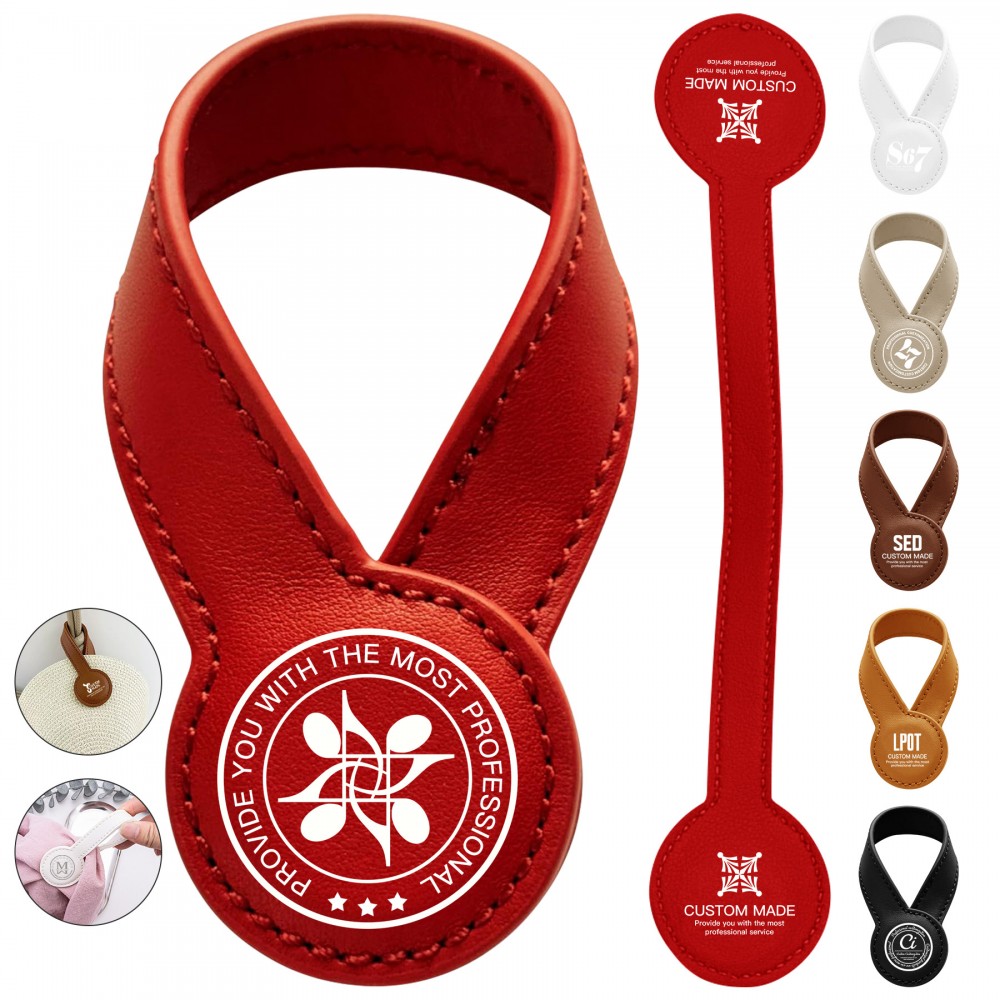 Custom Imprinted PU Leather Magnetic Hat Clip