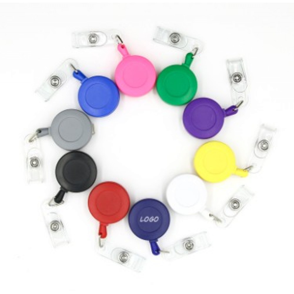 Logo Branded Colorful Matte Retractable Buckle Keychain