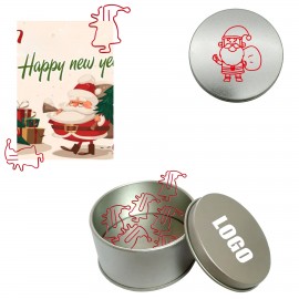 Santa Claus Shaped Paper Clips in Tin Box with Logo  Santa Claus Shaped Paper Clips in Tin Box with Logo
