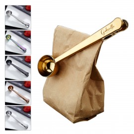Custom Printed Coffee Spoon with Bag Clip  Custom Printed Coffee Spoon with Bag Clip